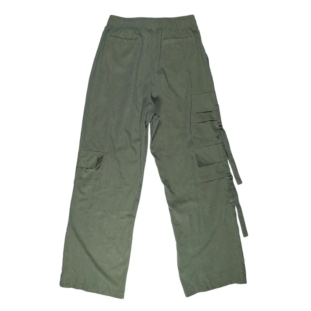 Love Poem by Block Green Wide Leg Cargo Pants Utility Gorpcore Streetwear Sz S